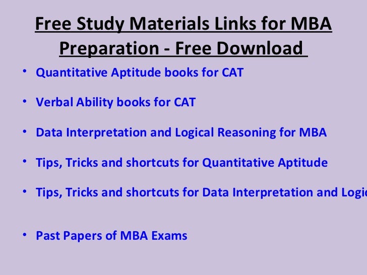 CAT & MBA exam preparation tips Useful Links