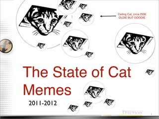 Ceiling Cat, circa 2006
              OLDIE BUT GOODIE




The State of Cat
Memes
2011-2012
                                        1
 