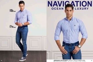 16 17CAMISA SLIM FIT Ref: PE 311307P03 / Talla: S-M-L-XL / Color:Azul / 45%Algodón 55% Poliéster
JEAN STRETCH Ref: PE 319018P02 / Talla: 30-32-34-36 / 82.5%Algodón 16% Poliéster 1.5% Elastano
CAMISA
69.990$
JEAN
79.990$
 