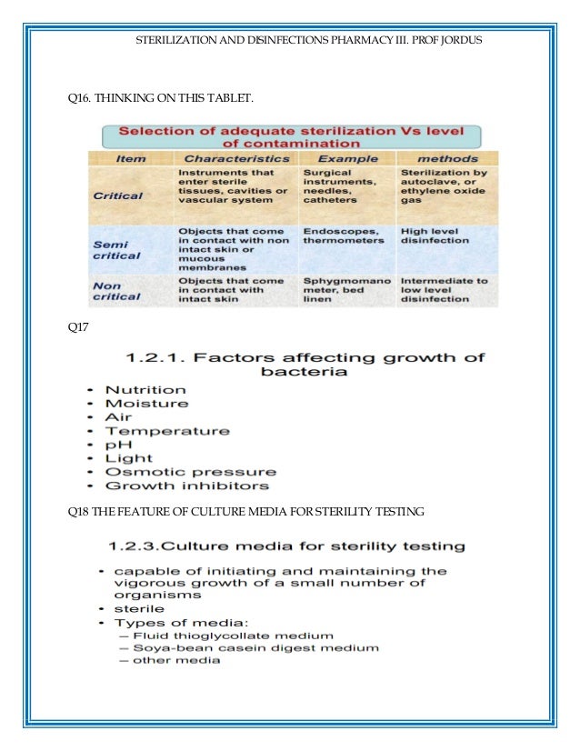 STERILISATION AND DISINFECTION QUESTIONS WITH ANSWERS