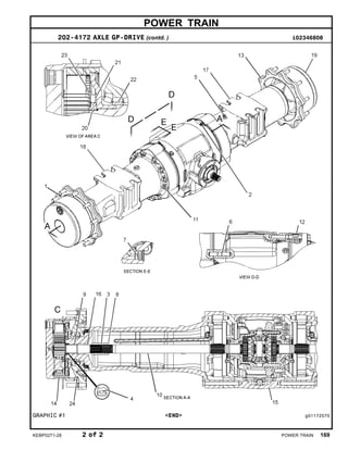 POWER TRAIN
202-4172 AXLE GP-DRIVE (contd. ) i02346808
GRAPHIC #1 <END> g01172570
KEBP0271-28 2 of 2 POWER TRAIN 169
 