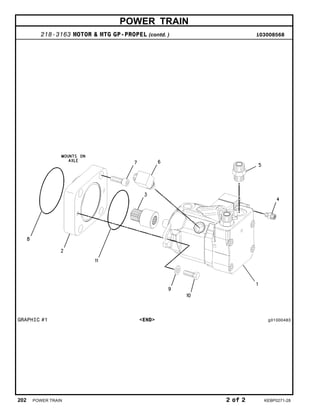 POWER TRAIN
218-3163 MOTOR & MTG GP-PROPEL (contd. ) i03008568
GRAPHIC #1 <END> g01000483
202 POWER TRAIN 2 of 2 KEBP0271-28
 