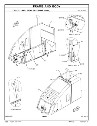 FRAME AND BODY
296-0023 ENCLOSURE GP-ENGINE (contd. ) i02762452
GRAPHIC #1 <END> g01383125
232 FRAME AND BODY 2 of 2 KEBP0271-28
 
