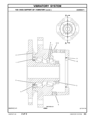 VIBRATORY SYSTEM
159-9405 SUPPORT GP-VIBRATORY (contd. ) i02898371
GRAPHIC #1 <END> g01044189
KEBP0271-28 2 of 2 VIBRATORY SYSTEM 363
 