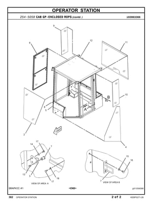 OPERATOR STATION
254-5058 CAB GP-ENCLOSED ROPS (contd. ) i02863366
GRAPHIC #1 <END> g01259266
382 OPERATOR STATION 2 of 2 KEBP0271-28
 