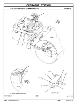 OPERATOR STATION
204-1328 GAUGE GP-VIBRATORY (contd. ) i02868576
GRAPHIC #1 <END> g01447985
408 OPERATOR STATION 2 of 2 KEBP0271-28
 