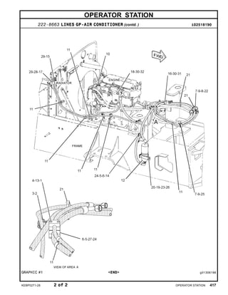 OPERATOR STATION
222-8663 LINES GP-AIR CONDITIONER (contd. ) i02518190
GRAPHIC #1 <END> g01306198
KEBP0271-28 2 of 2 OPERATOR STATION 417
 