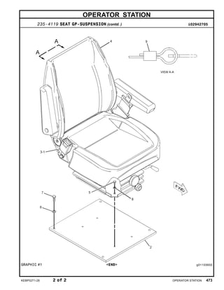 OPERATOR STATION
235-4119 SEAT GP-SUSPENSION (contd. ) i02942705
GRAPHIC #1 <END> g01103932
KEBP0271-28 2 of 2 OPERATOR STATION 473
 