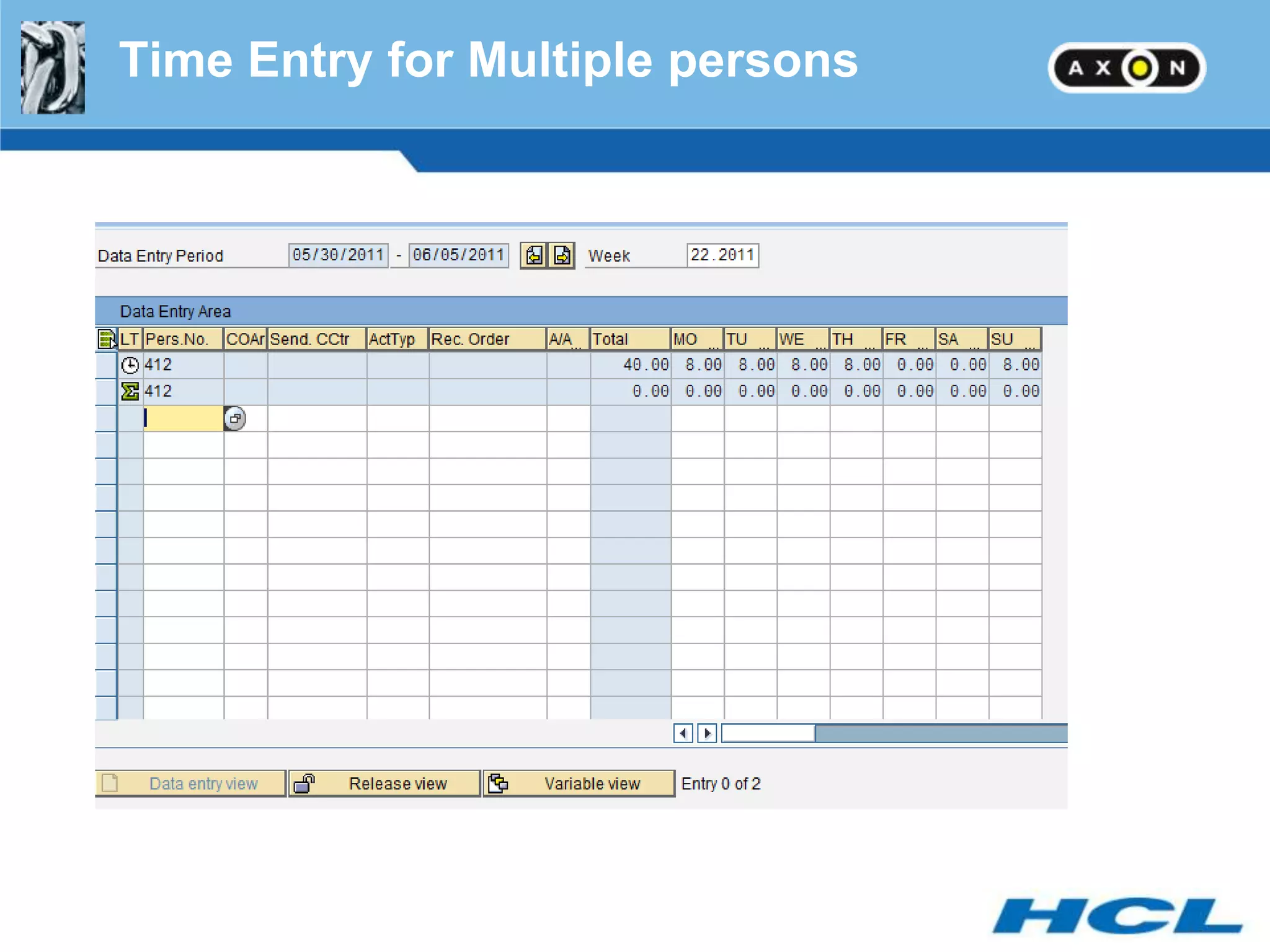 Time Entry for Multiple persons
 