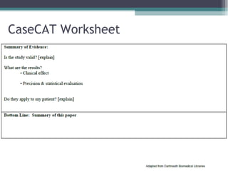 CaseCAT Worksheet
 