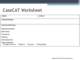 CaseCAT Worksheet
 