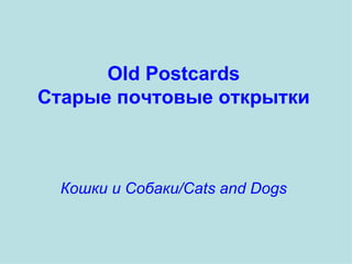 Old Postcards Старые почтовые открытки Кошки и Собаки/Cats and Dogs 