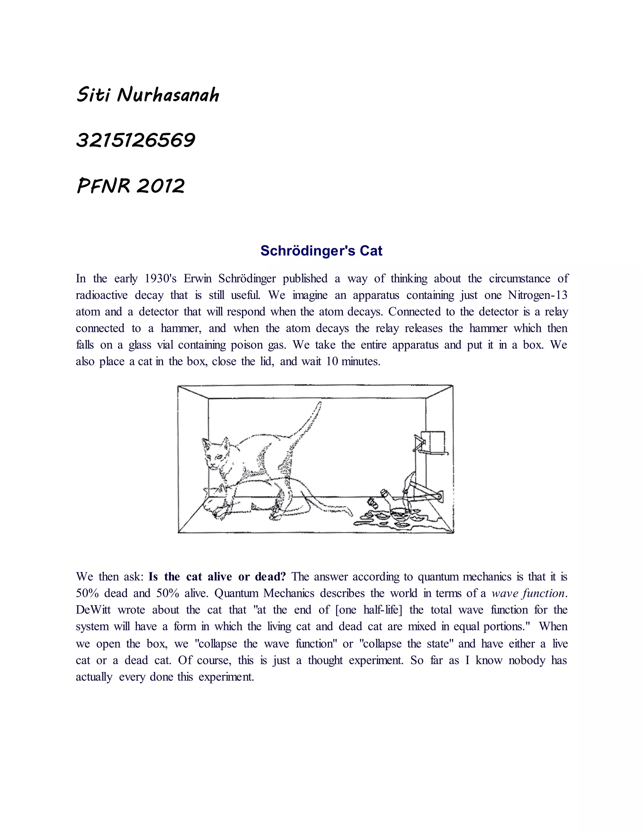 schrodinger cat | DOCX