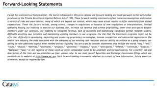 Except for statements of historical fact, the matters discussed in this press release are forward-looking and made pursuant to the Safe Harbor
provisions of the Private Securities Litigation Reform Act of 1995. These forward-looking statements reflect numerous assumptions and involve
a variety of risks and uncertainties, many of which are beyond our control, which may cause actual results to differ materially from stated
expectations. These risk factors include, among others, changes in regulations or issuance of new regulations or interpretations, limited
operating history, our inability to execute our business plan, increase our revenue and achieve profitability, lower than anticipated eligible
members under our contracts, our inability to recognize revenue, lack of outcomes and statistically significant formal research studies,
difficulty enrolling new members and maintaining existing members in our programs, the risk that the treatment programs might not be
effective, difficulty in developing, exploiting and protecting proprietary technologies, intense competition and substantial regulation in the
health care industry, the risks associated with the adequacy of our existing cash resources and our ability to continue as a going concern, our
ability to raise additional capital when needed and our liquidity. You are urged to consider statements that include the words “may,” “will,”
“could,” “should,” “believes,” “estimates,” “projects,” “potential,” “expects,” “plan,” “anticipates,” “intends,” “continues,” “forecast,”
“designed,” “goal,” or the negative of those words or other comparable words to be uncertain and forward-looking. For a further list and
description of the risks and uncertainties we face, please refer to our most recent Securities and Exchange Commission filings which are
available on its website at http://www.sec.gov. Such forward-looking statements, whether as a result of new information, future events or
otherwise, except as required by law.
2
Forward-Looking Statements
 