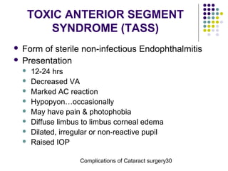 Tass Form Cataract surgery complications | PPT