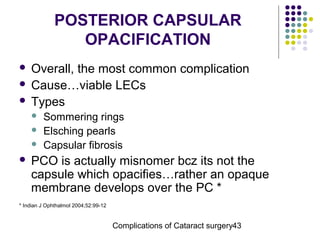 Cataract surgery complications | PPT