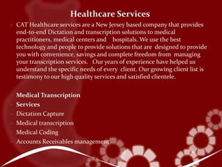 Enterprise Application Integration:  Achieving seamless integration is not all that easy as it appears, as it involves integration of internal, home grown applications, legacy systems with the external business processes and systems. CAT Technology, Inc., specializes on middleware products like MQSeries, Seebeyond, webMethods, WebSphere, Tibco, Vitria and Mercator.