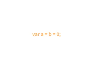 var a = b = 0;
 