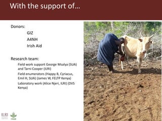 Cattle diseases in dairy herds in Tanzania: Farmers’ view and laboratory confirmation