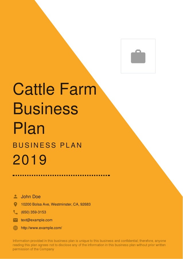 cattle farming business plan sample pdf