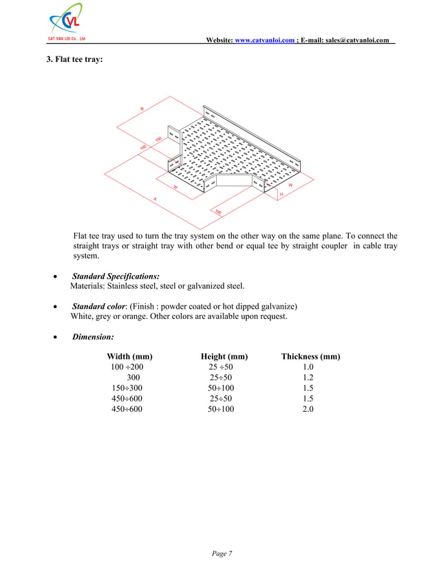 Cat van loi cable tray cable ladder trunking catalog PDF
