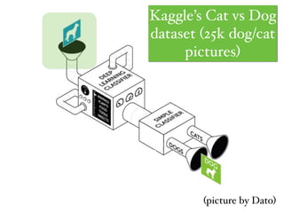 (picture by Dato)
Kaggle’s Cat vs Dog
dataset (25k dog/cat
pictures)
 