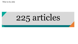 What we do, daily
225 articles
 