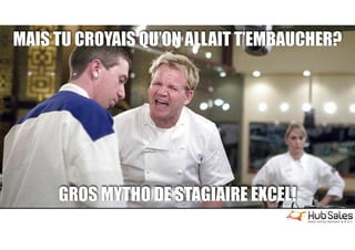 MAIS TU CROYAIS QU’ON ALLAIT T’EMBAUCHER?
GROS MYTHO DE STAGIAIRE EXCEL!
 