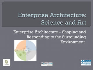 Enterprise Architecture – Shaping and
      Responding to the Surrounding
                         Environment.
 