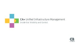CA+ Uniﬁed Infrastructure Management
Inside-Out Visibility and Control
 