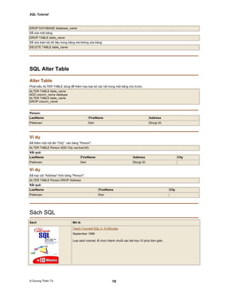 Cau lenh truy van sql | PDF