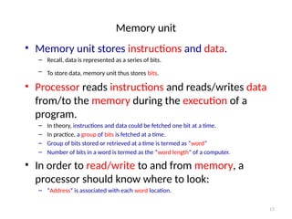 Computer Architecture Unit 1 presentation | PPTX