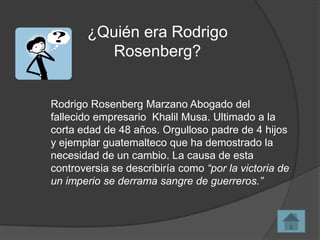 Rodrigo Rosenberg | PPTX | True Crime | Genres