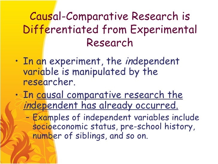 example of causal-comparative research paper