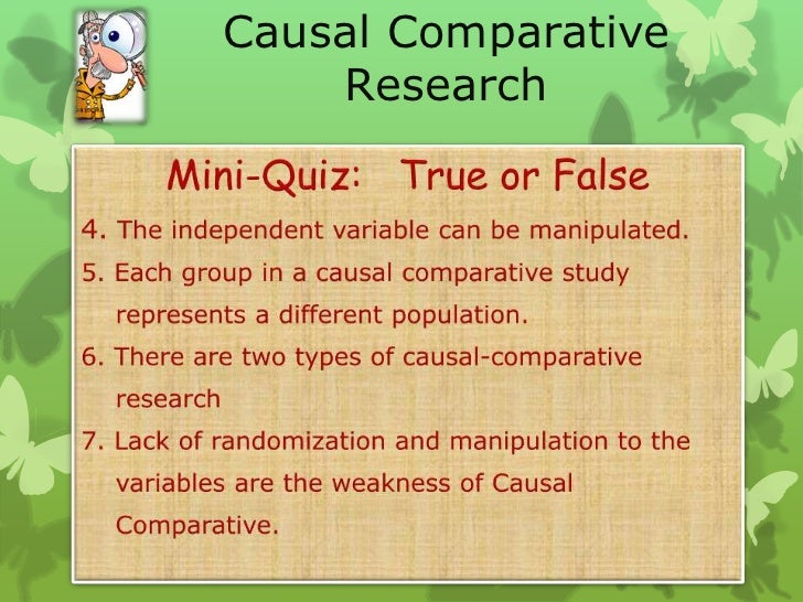 causal comparative study examples