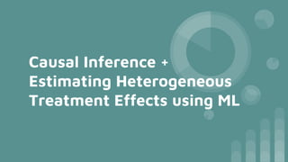 Causal Inference +
Estimating Heterogeneous
Treatment Effects using ML
 