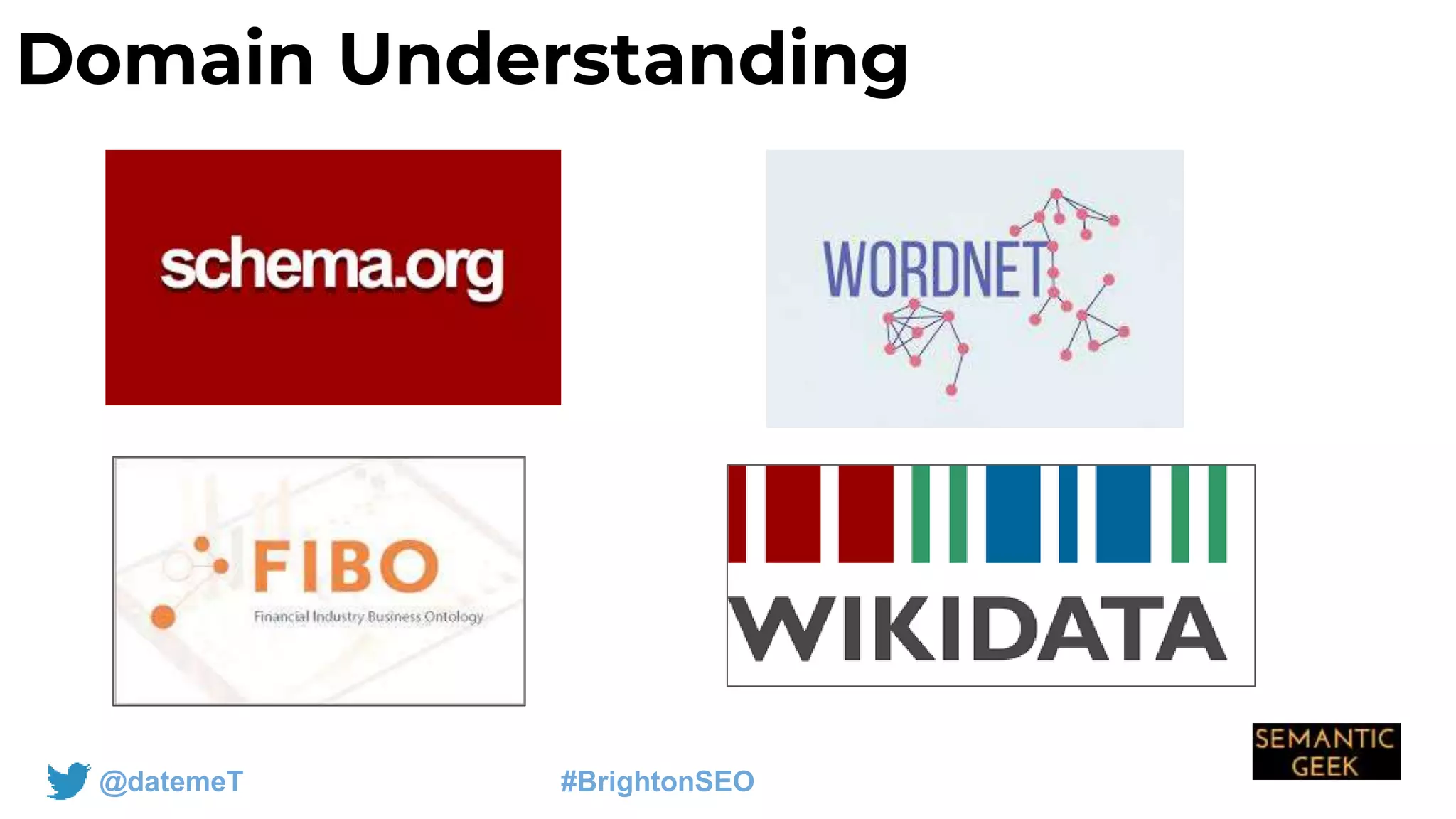 @datemeT #BrightonSEO
Domain Understanding
 