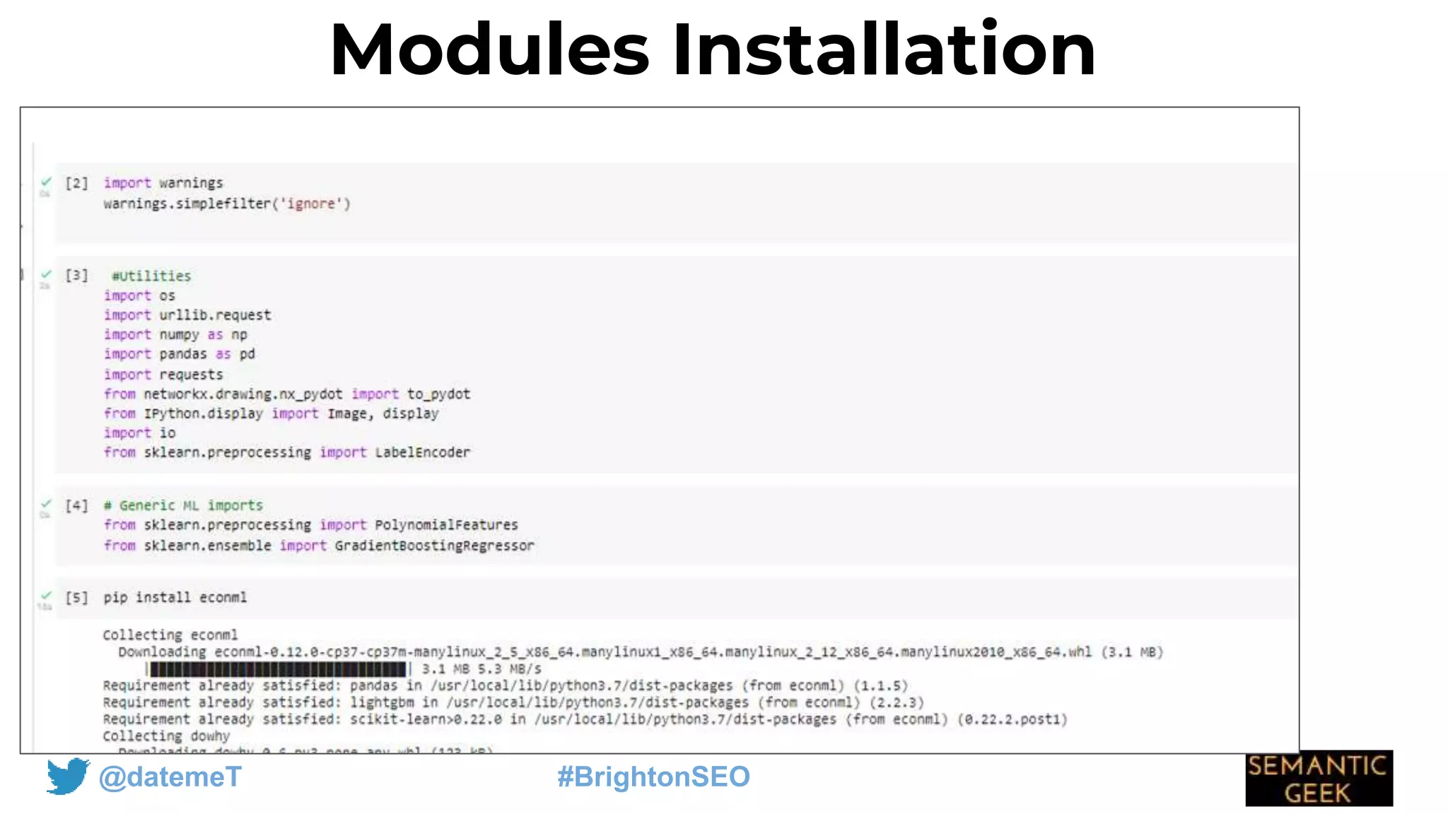@datemeT #BrightonSEO
Modules Installation
 
