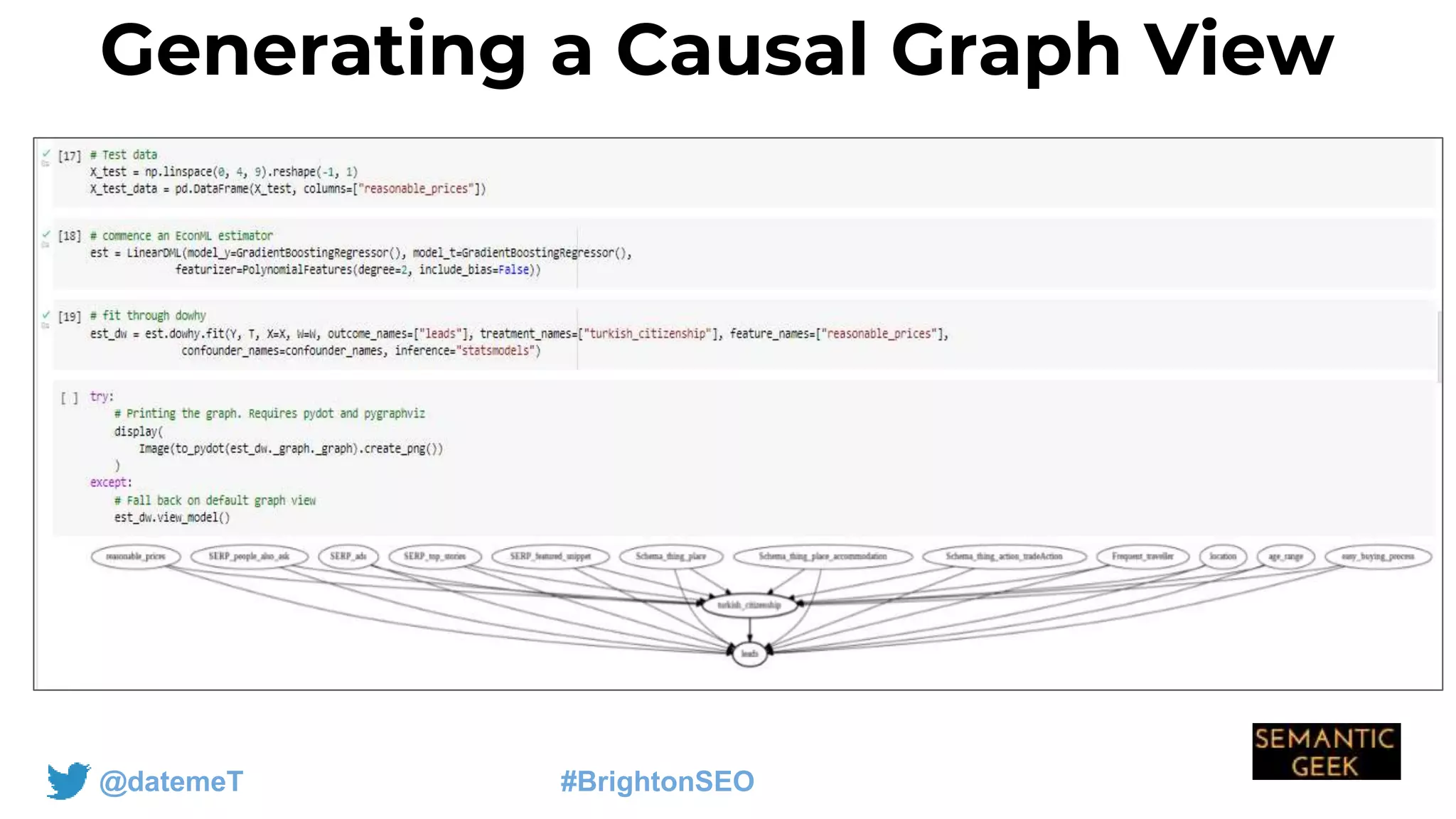@datemeT #BrightonSEO
Generating a Causal Graph View
 