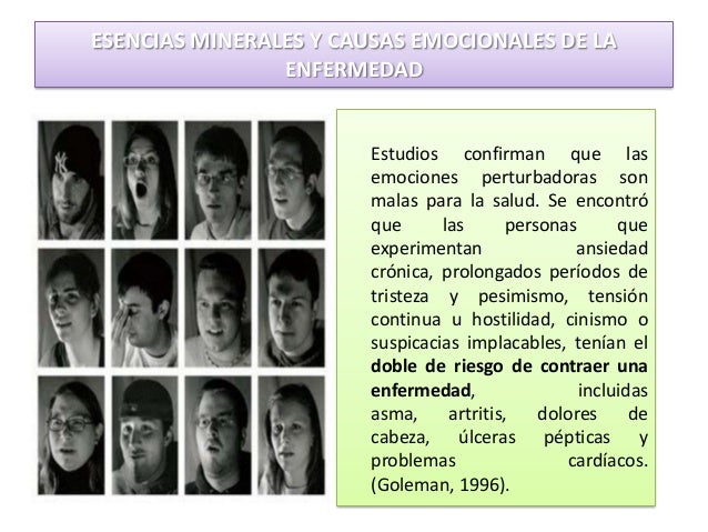 Causas emocionales de la enfermedad y esencias minerales