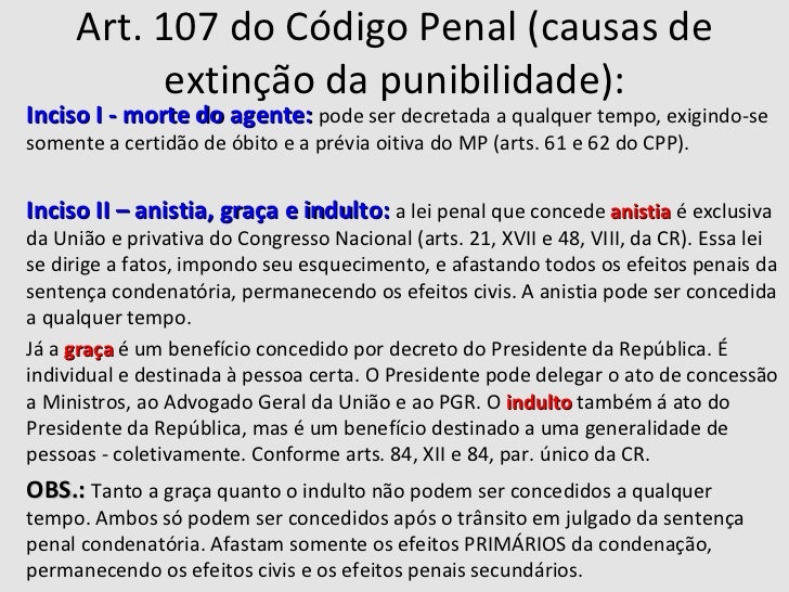 Causas De Extinção Da Punibilidade Causas De Extinção Da Punibilidade
