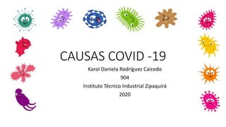 CAUSAS COVID -19
Karol Daniela Rodríguez Caicedo
904
Instituto Técnico Industrial Zipaquirá
2020
 