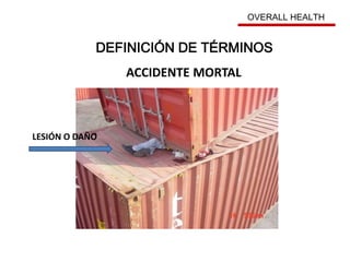 DEFINICIÓN DE TÉRMINOS
OVERALL HEALTH
ACCIDENTE MORTAL
LESIÓN O DAÑO
 