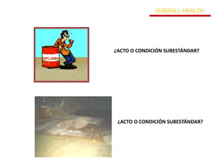 INFLAMA
BLE
OVERALL HEALTH
¿ACTO O CONDICIÓN SUBESTÁNDAR?
¿ACTO O CONDICIÓN SUBESTÁNDAR?
 