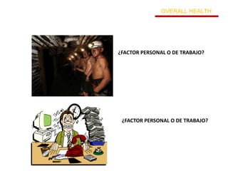 ¿FACTOR PERSONAL O DE TRABAJO?
¿FACTOR PERSONAL O DE TRABAJO?
OVERALL HEALTH
 