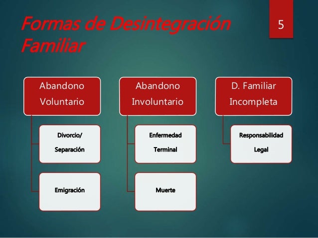 Causas de desintegración familiar