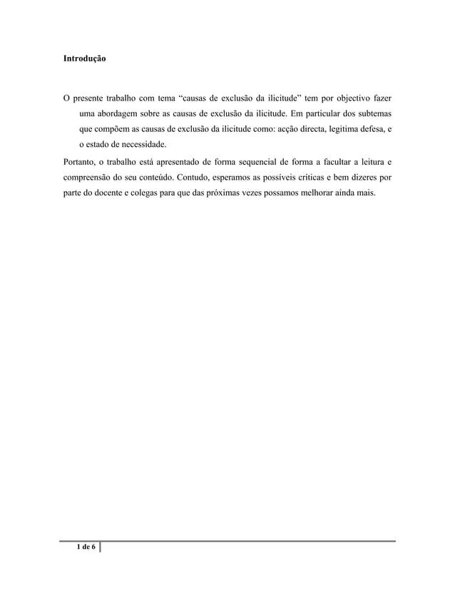 Causas de exclusão da ilicitude PDF