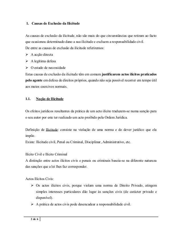 Causas de exclusão da ilicitude