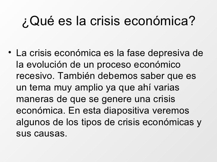 Causas De La Crisis EconóMica