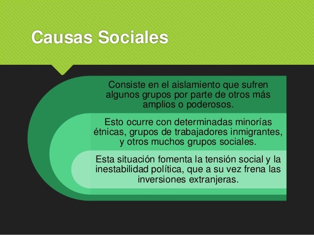 Causas de la desigualdad social